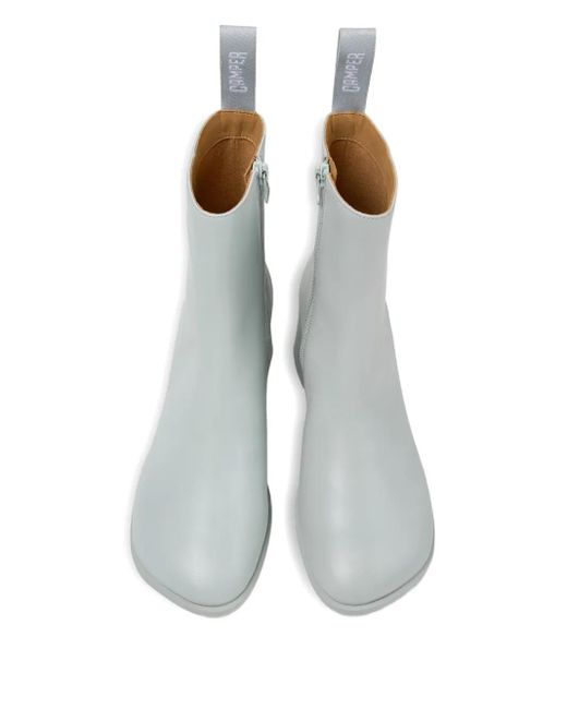 Camper White Leather Zip-Fastening Block-Heel Boots