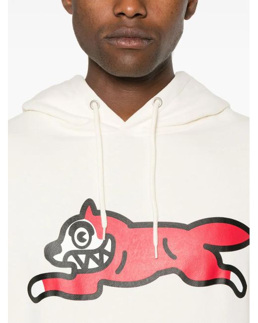 ICECREAM White Running Dog Cotton Hoodie for men