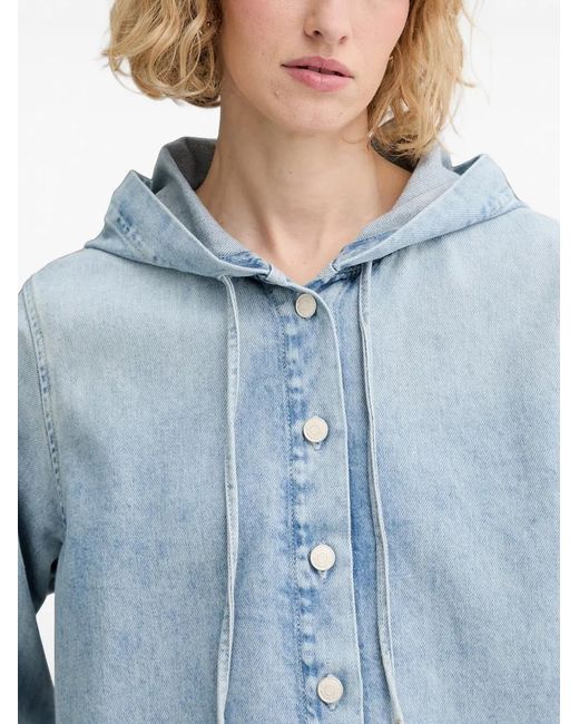 Marc O' Polo Blue Cropped Hooded Denim Jacket