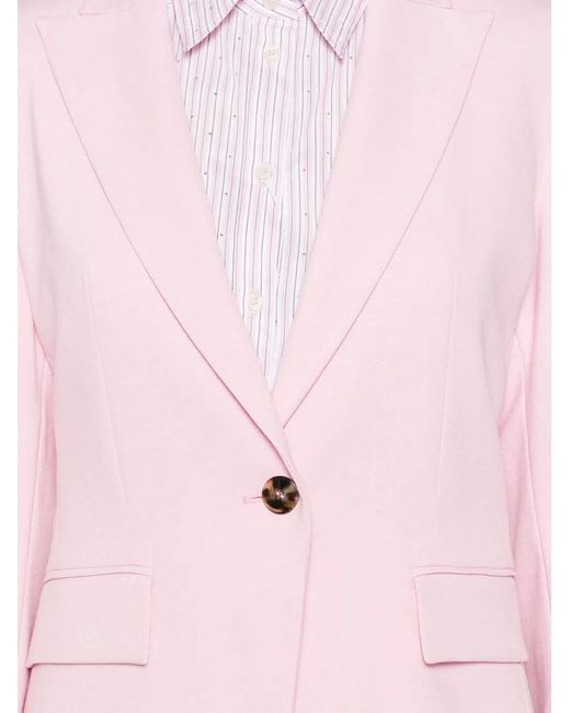 Marella Pink Pocket Single-Breasted Blazer