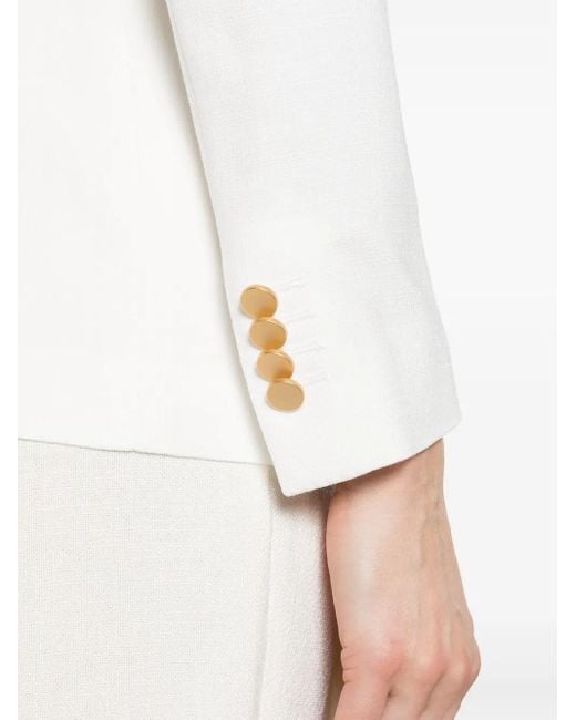 Blazer Croisé À Revers Pointus Tagliatore en coloris White