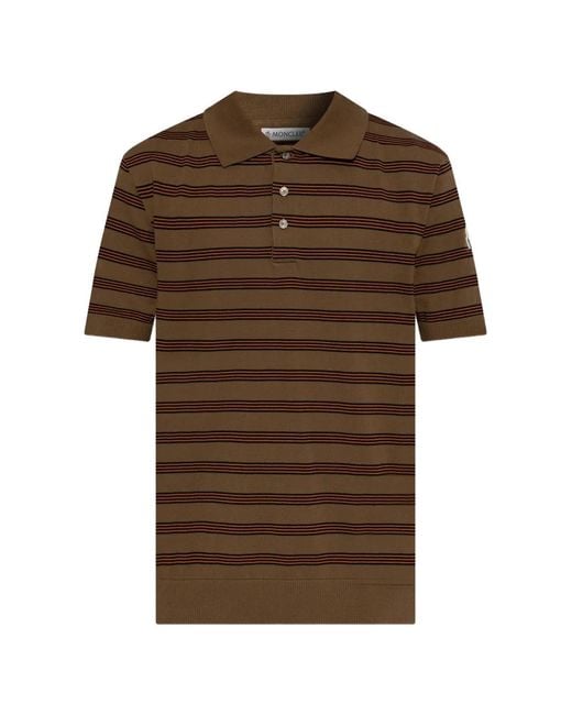 Moncler Gestreept Poloshirt in het Brown voor heren