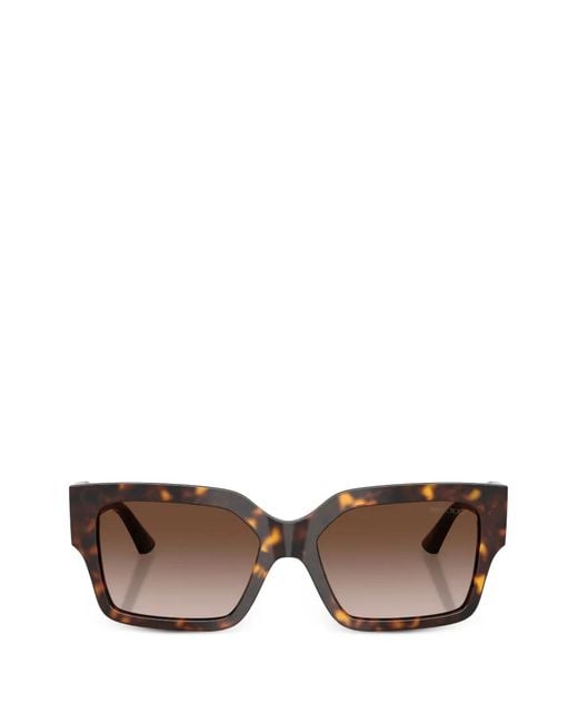 Jimmy Choo Brown Rectangular-Frame Sunglasses