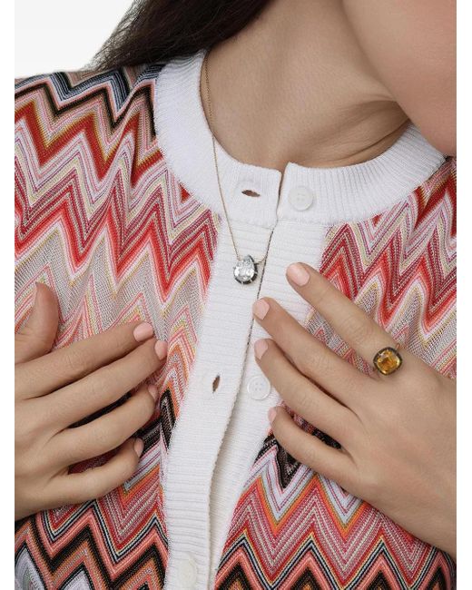 Fred Leighton Metallic 18kt Yellow Gold Collet Solitaire Topaz Necklace