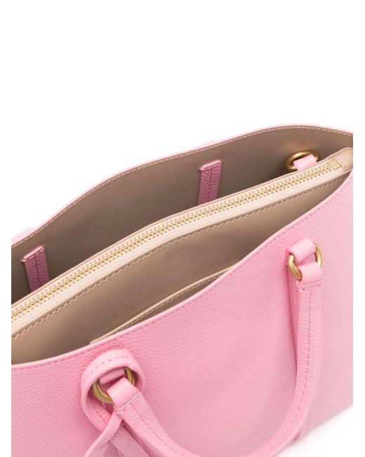 Pinko Pink Classic Tumbled Leather Tote Bag