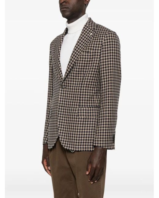 Manuel Ritz Brown Checked Blazer for men