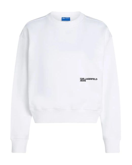 Karl Lagerfeld White Regular Box Floral Sweatshirt