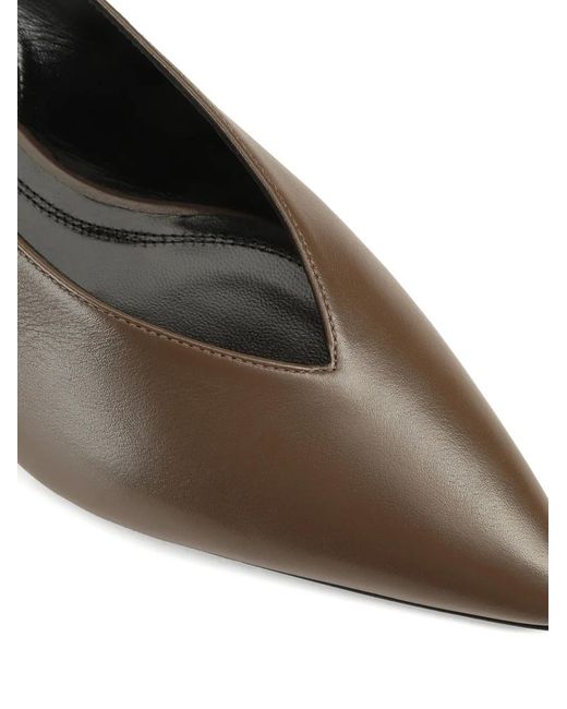 Sergio Rossi Brown Beak Leather Pumps