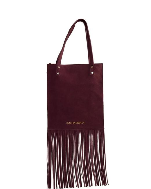 Cynthia Rowley Purple Felicity Fringe Suede Tote Bag