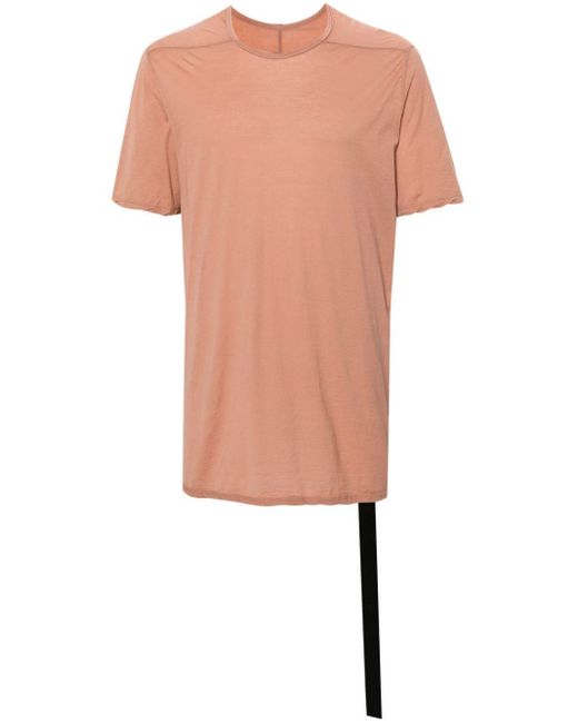 Rick Owens Pink Longline Cotton T-shit for men