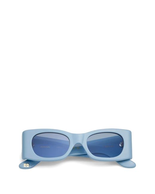 Ganni Blue X Ace & Tate Lunettes De Soleil Kayla À Monture Rectangulaire
