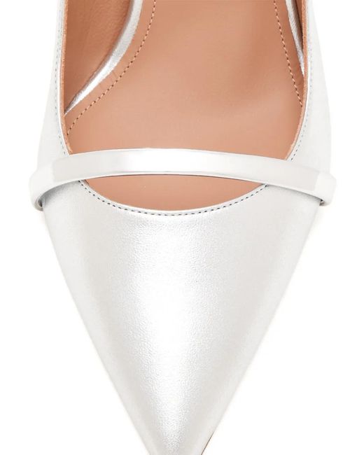 Malone Souliers White Ankle Strap Pumps