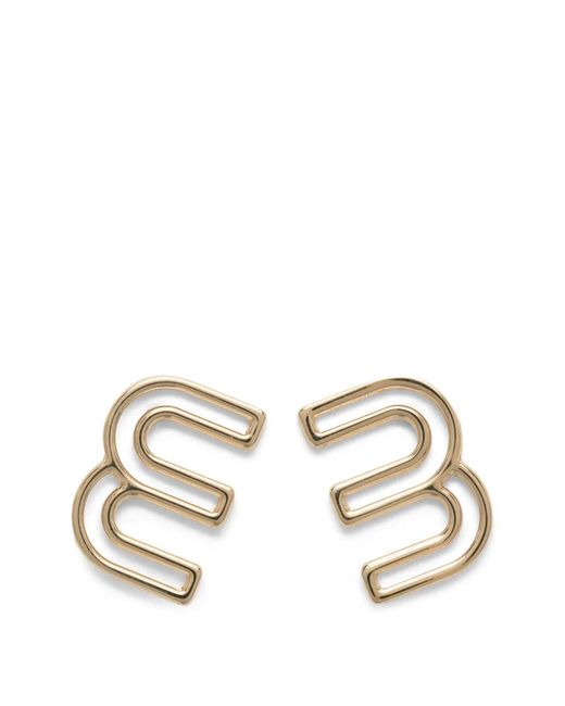 Miu Miu Metallic Logo-Plaque Earrings