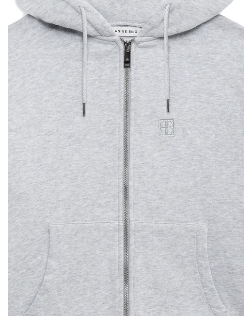 Anine Bing White Casper Zip-Up Hoodie