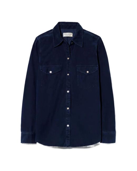 Nili Lotan Blue Travis Corduroy Shirt