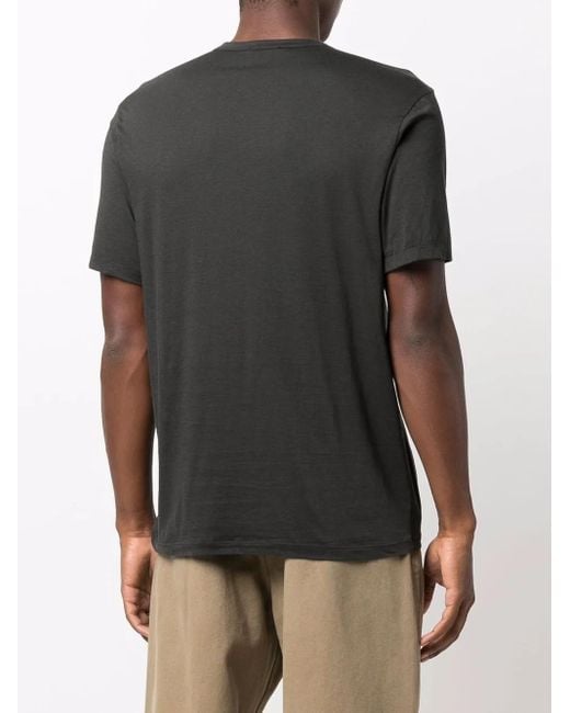 James Perse Black Short-Sleeved Cotton T-Shirt for men