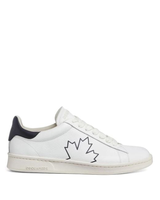 DSquared² White Maple Leaf-Detail Sneakers for men