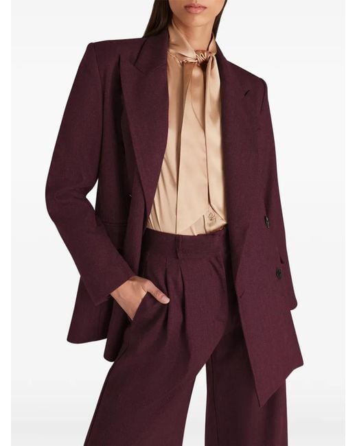 Violante Nessi Purple Sugar Double-Breasted Wool Blazer