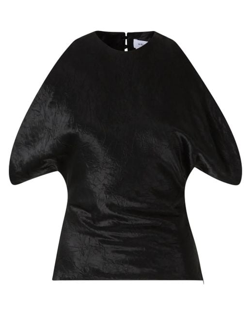 Alexander McQueen Black Draped Armhole Top