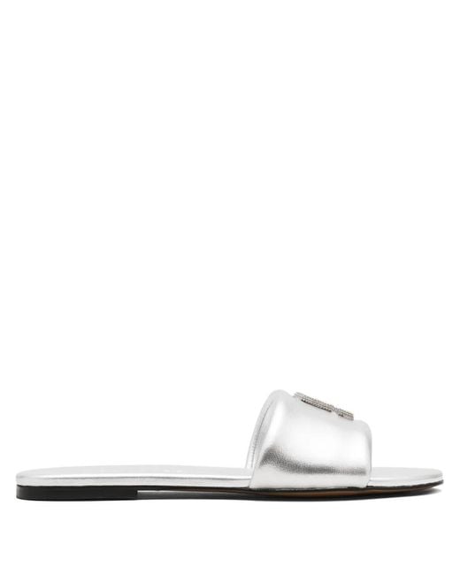 Marc Jacobs White Metallic-Leather Sandals