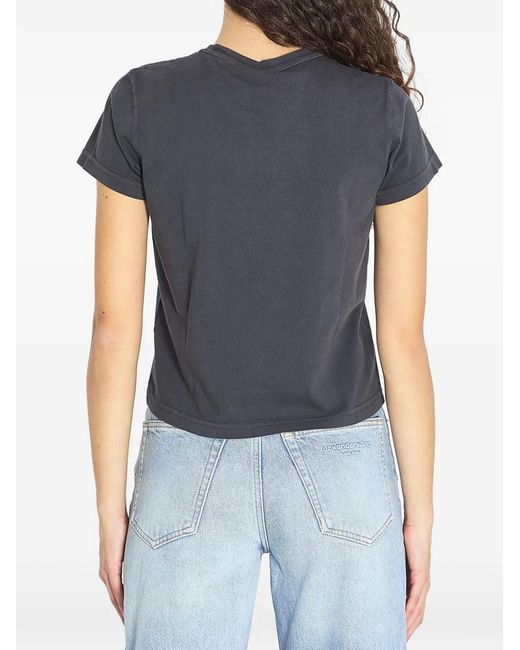 Alexander Wang Blue Logo-Rhinestone T-Shirt