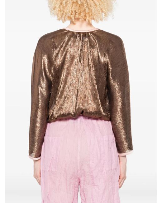 Forte Forte Brown Trimmed-Detail Wrap Top