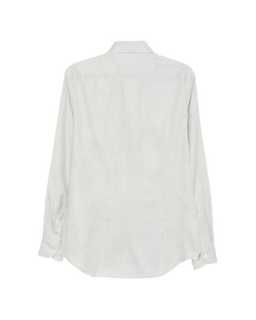 Corneliani White Button-Down Long-Sleeved Shirt for men