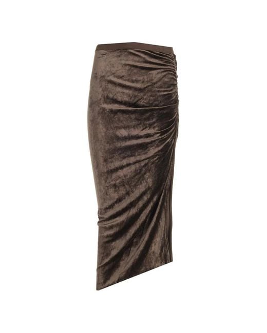 Rick Owens Brown Svita Ruched Skirt