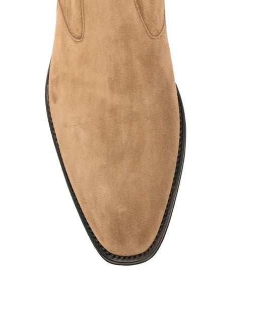 Eraldo Brown Suede Side-Zip Cowboy Boots for men
