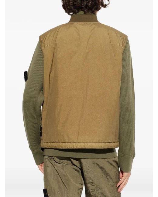 Stone Island Green Logo-Patch Gilet for men
