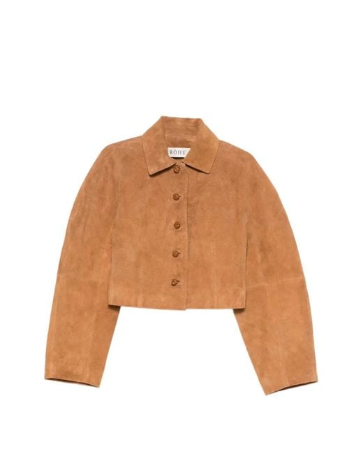 Rohe Natural Cropped Suede Jacket