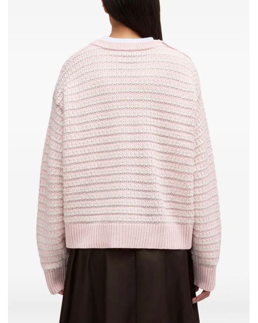 Ganni Pink Wool Cotton Jersey