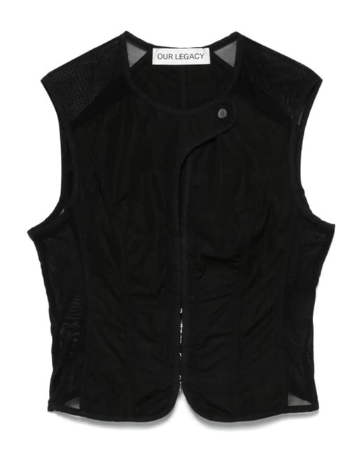 Our Legacy Black Weste Mit Corsage