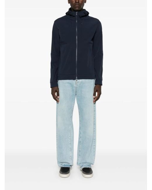 Paul & Shark Blue Hooded Shell Jacket for men