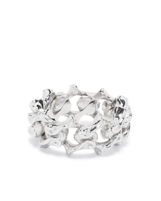 Emanuele Bicocchi White Arabesque Chain-Link Ring