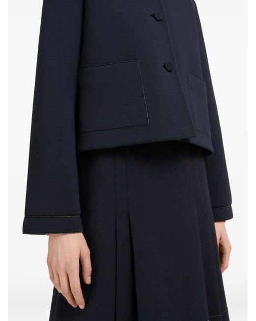 Marni Black Cropped Button-Up Jacket