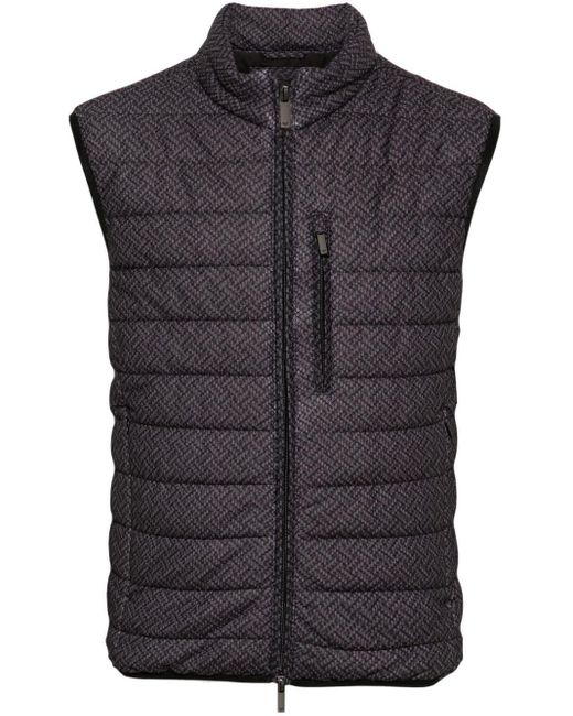 Emporio Armani Black Textured Padded Gilet for men