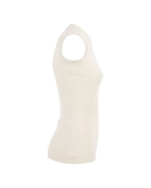 Sportmax White Tione Ribbed Top
