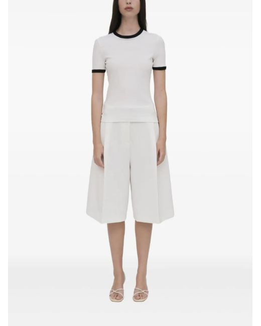 Rosetta Getty White Contrasting-Trim Short-Sleeve T-Shirt