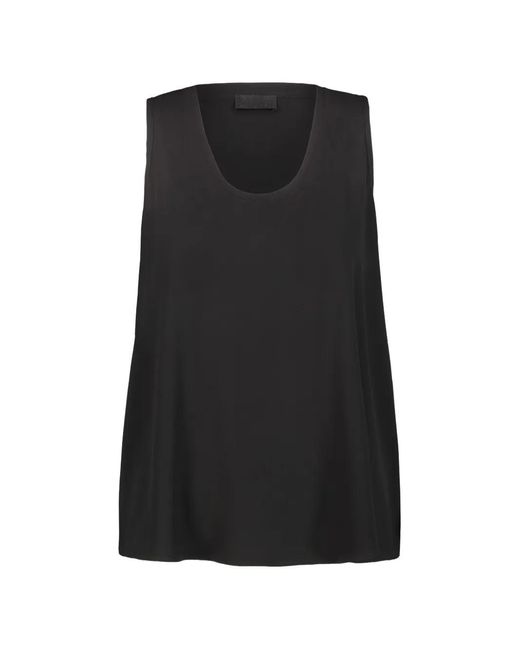 DR. HOPE Black Scoop-Neck Sleeveless Top