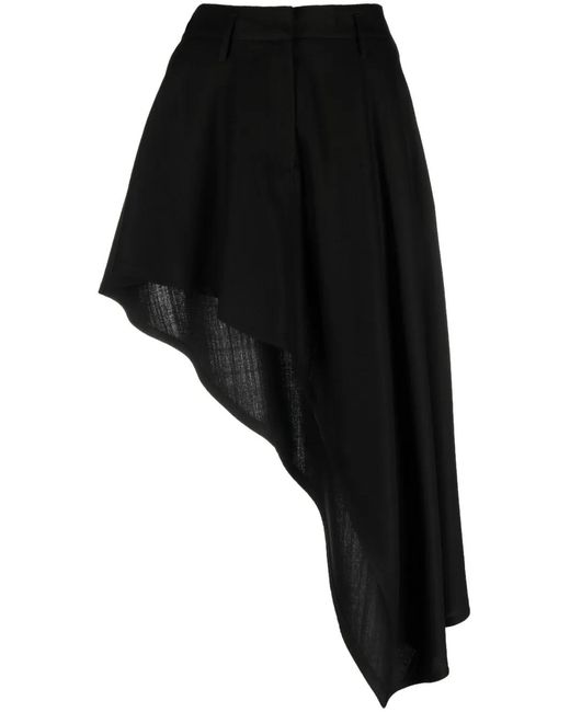 Stella McCartney Black Asymmetric High-Waist Skirt