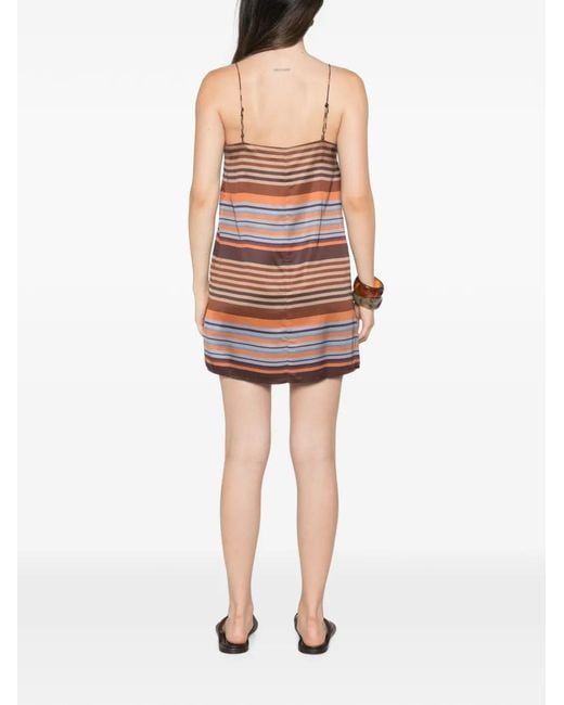 Faithfull The Brand Red Estrella Striped Mini Dress