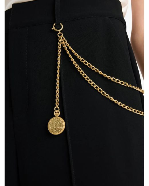 Cinq À Sept Black Alaina Chain-Detail Trousers