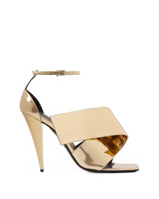 Givenchy Metallic Sliced Square Heeled Sandals