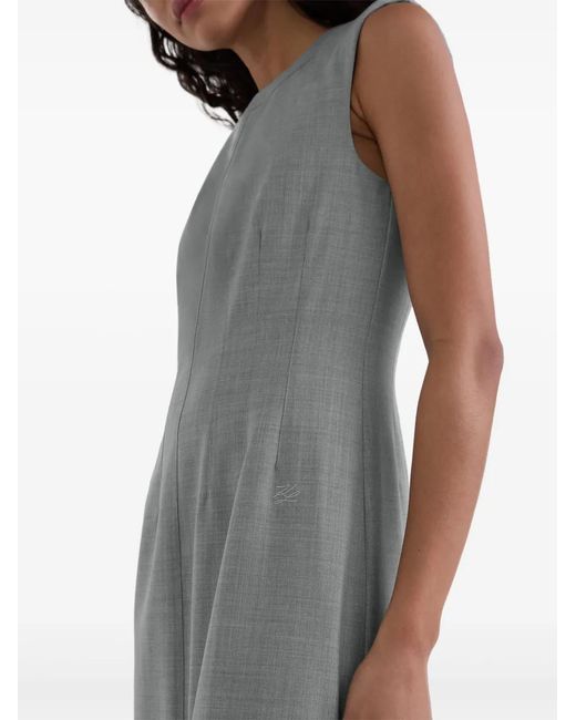 Karl Lagerfeld Gray Tailored Midi Dress