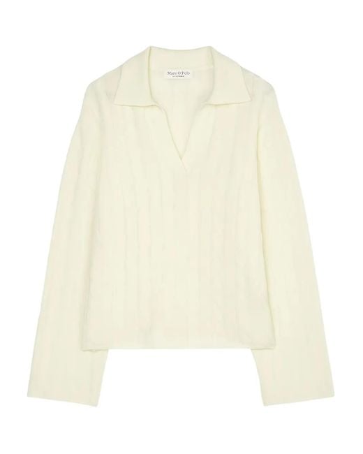 Marc O' Polo White Cable-Knit Sweater