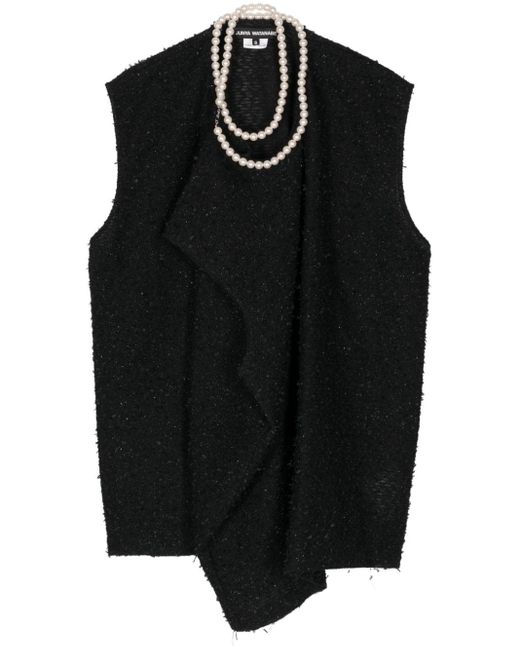 Haut en tweed à perles artificielles Junya Watanabe en coloris Black