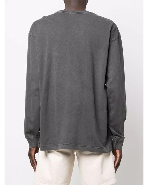 Carhartt Gray Crew Neck Long-Sleeved T-Shirt for men