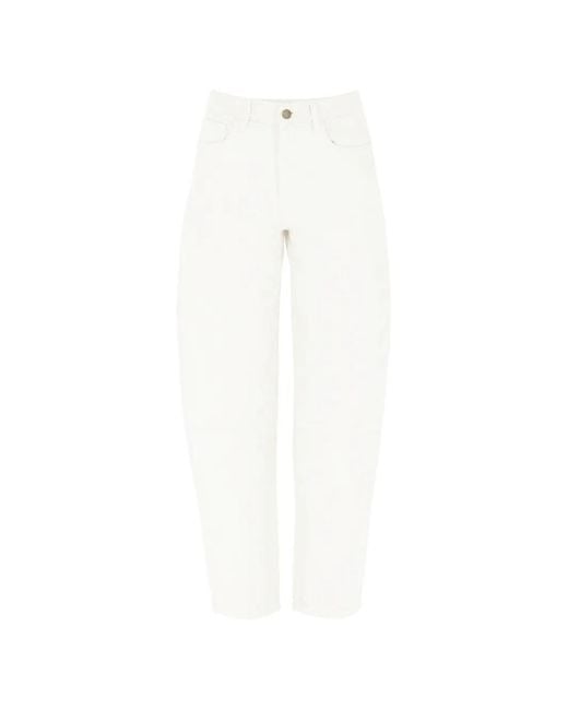 iBlues White High-Rise Barrel-Leg Trousers