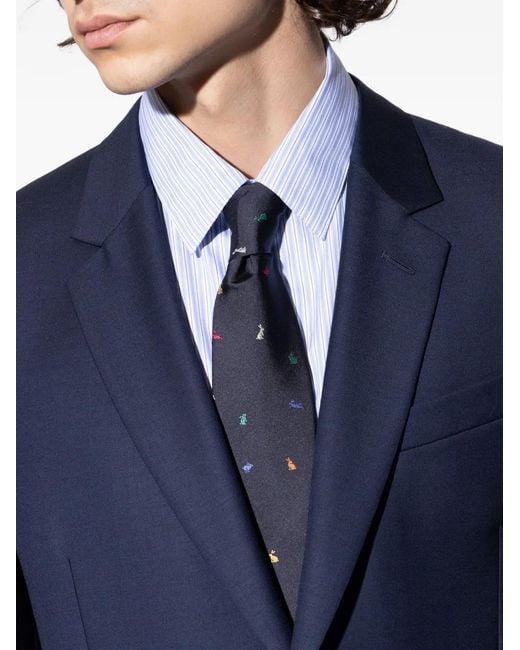 Paul Smith Krawatte Mit Hasenmotiv in Blue für Herren